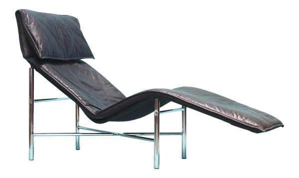 1970s Black Leather ‘Skye’ Chaise Longue by Tord Björklund, Sweden