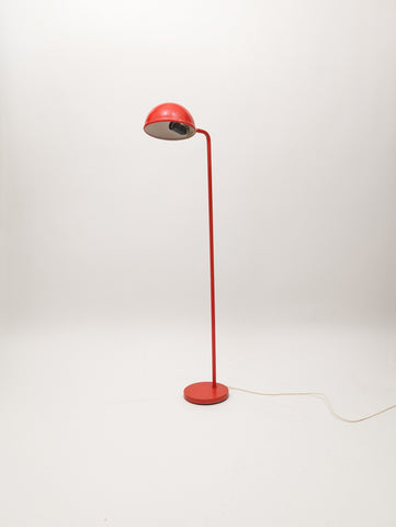 Vintage 1970s Danish Design Floor Lamp in Red