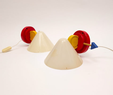 Vintage 1980s Ettore Sottsass for IKEA Memphis Style Wall Sconce
