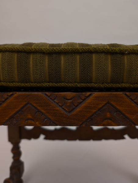 Antique Carved Walnut Stool