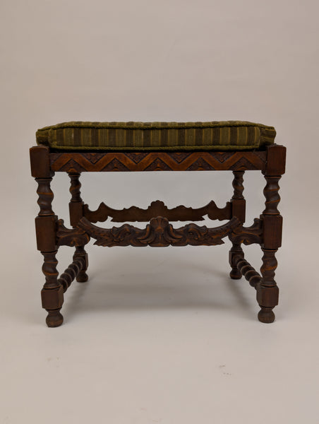 Antique Carved Walnut Stool