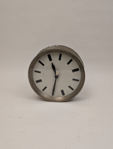 Large Black Industrial Factory Wall Clock, 1950s