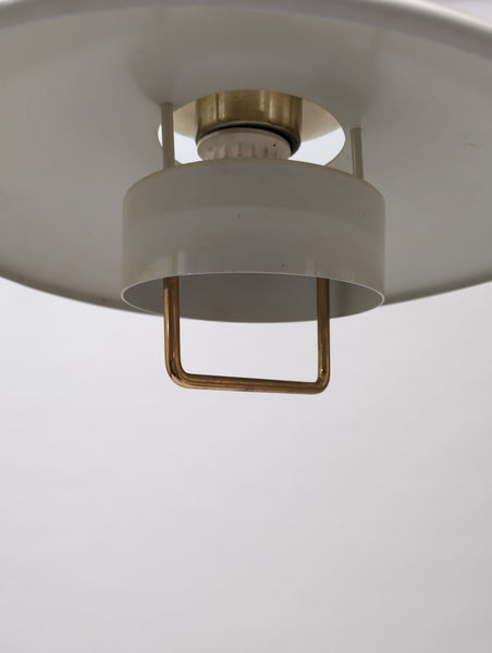 White Vintage Danish "Rise and Fall" Pendant Lamp by Alux