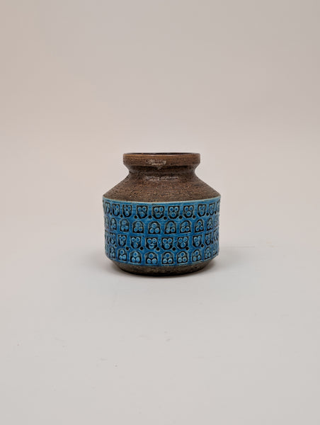 Mid-Century Bitossi Aldo Londi Rimini Blue Glazed Ceramic Vase