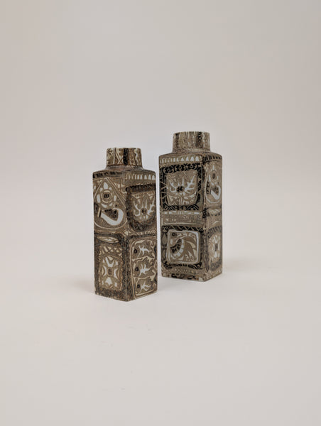 Set of 2 Baca Faience Vases by Nils Thorsson for Royal Copenhagen, Denmark, 1970s