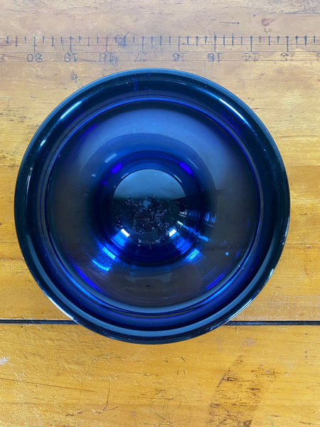 1955 Per Lütken for Holmegaard Smoky Blue Glass "Fried Egg" Ash Receiver