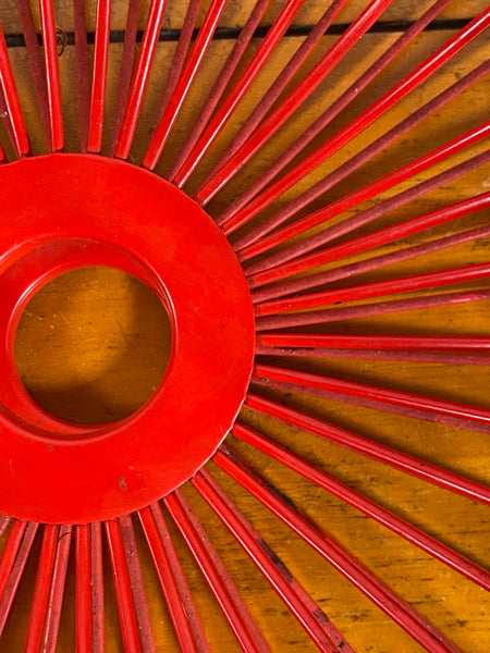 Vintage Ehlén Johansson for Ikea, series Trådig, red wire metal fruit bowl, fruit basket