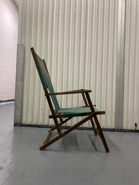 Vintage Green Folding Deck Chair