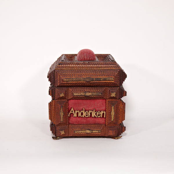 Swedish Tramp art sewing box circa 1894
