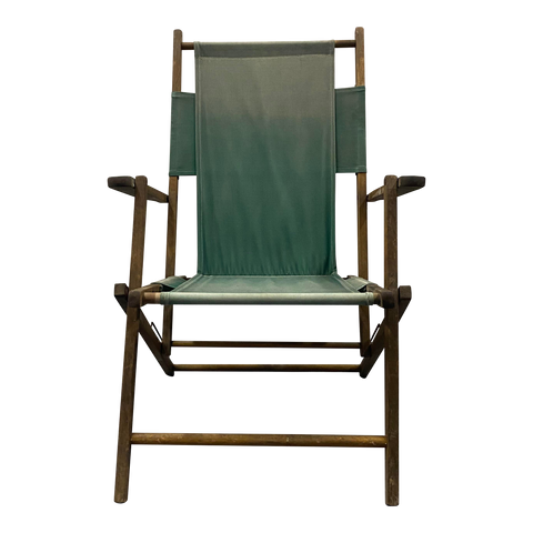 Vintage Green Folding Deck Chair